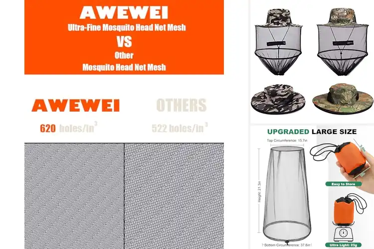 Detailed view of Best Fishing Head Nets: Stay Bug-Free & Focus on the Catch