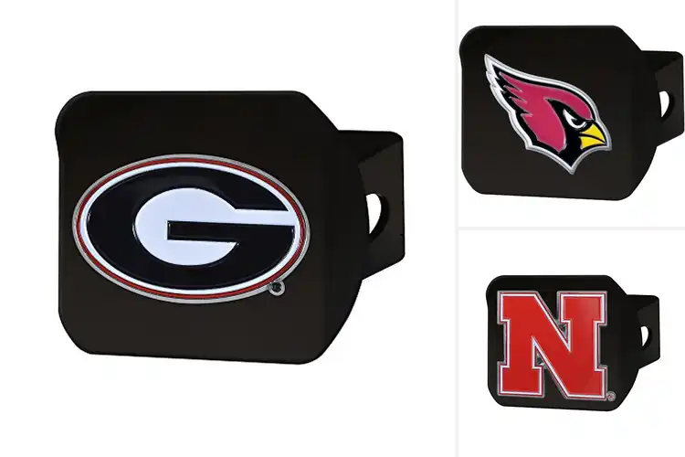 Detailed view of Best Team Logo Hitch Protectors