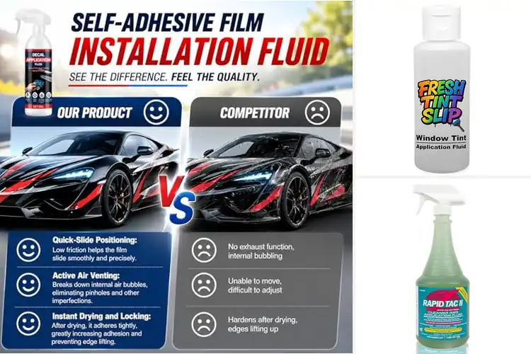 Detailed view of Best Window Film Installation Fluids
